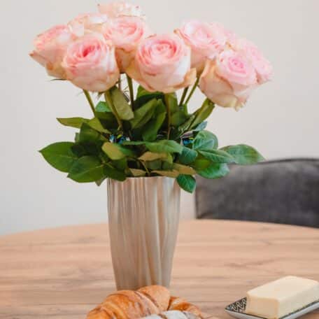 Edelrosen weiss/rosa 50cm 10 Stk - blume 3000