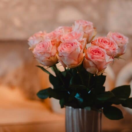 Edelrosen weiss/rosa 50cm 10 Stk - blume 3000