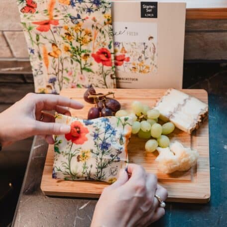 Bio-Bienenwachstuch Starterset (L/M/S) Bienentraum