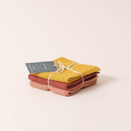 Reinigungstuch-Set aus gestrickter Baumwolle