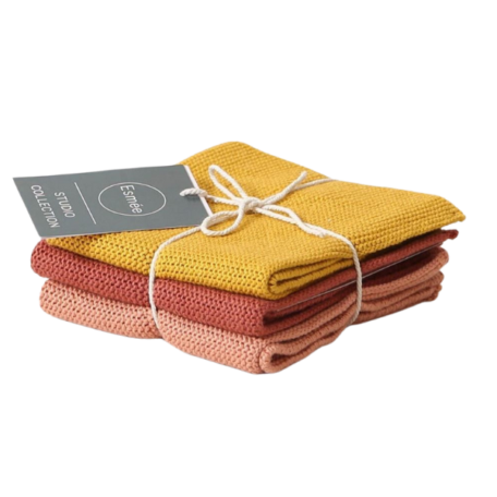 Reinigungstuch-Set aus gestrickter Baumwolle