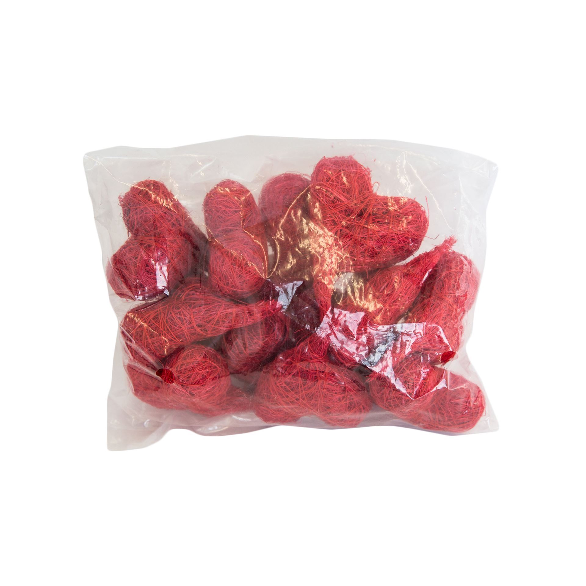 Sisal Herzen rot 5x7 cm 12 Stk.