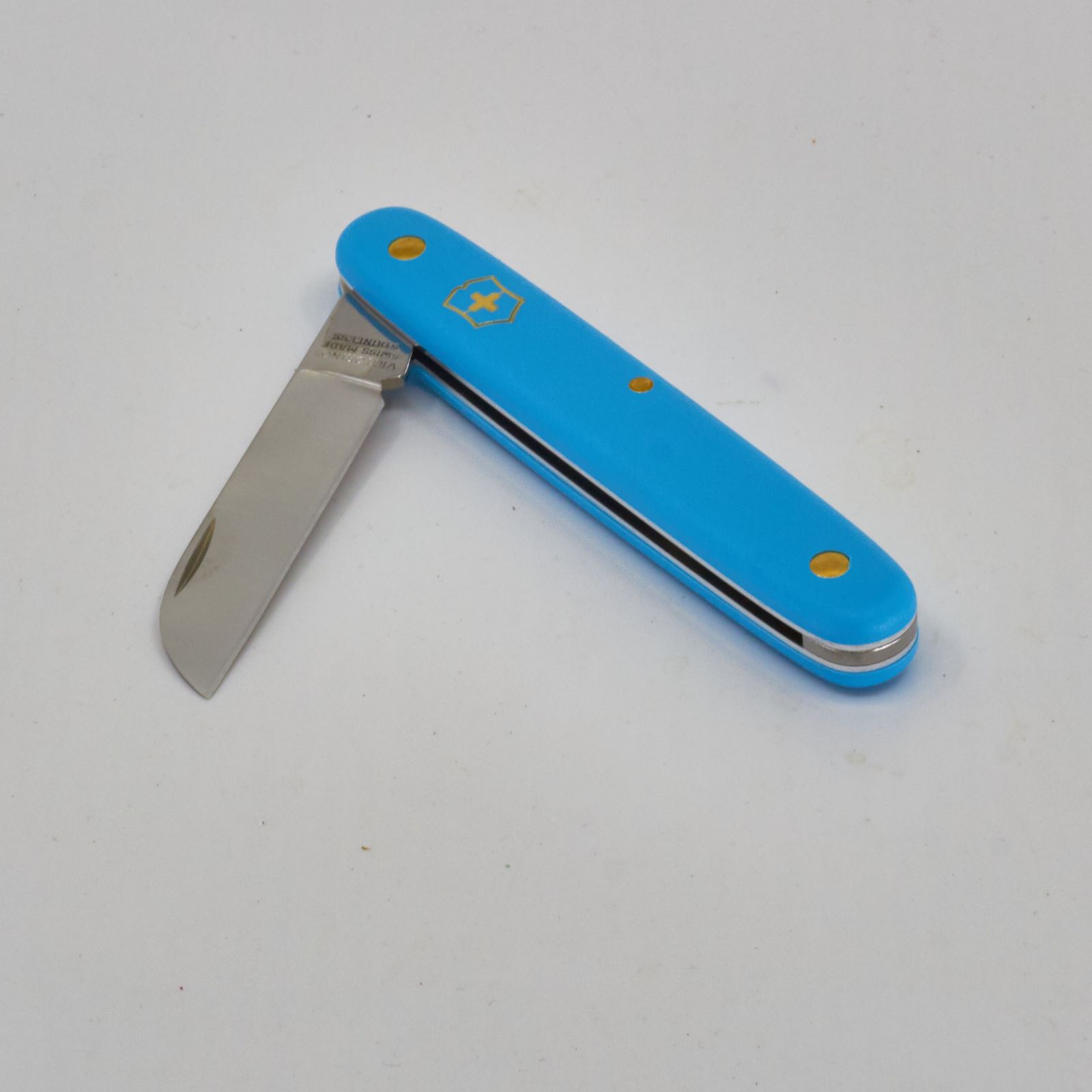 Blumenmesser 100mm 'Victorinox' hellblau, Rechtshänder
