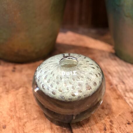 Petit vase boule, vert clair, avec bulles Ø 13cm