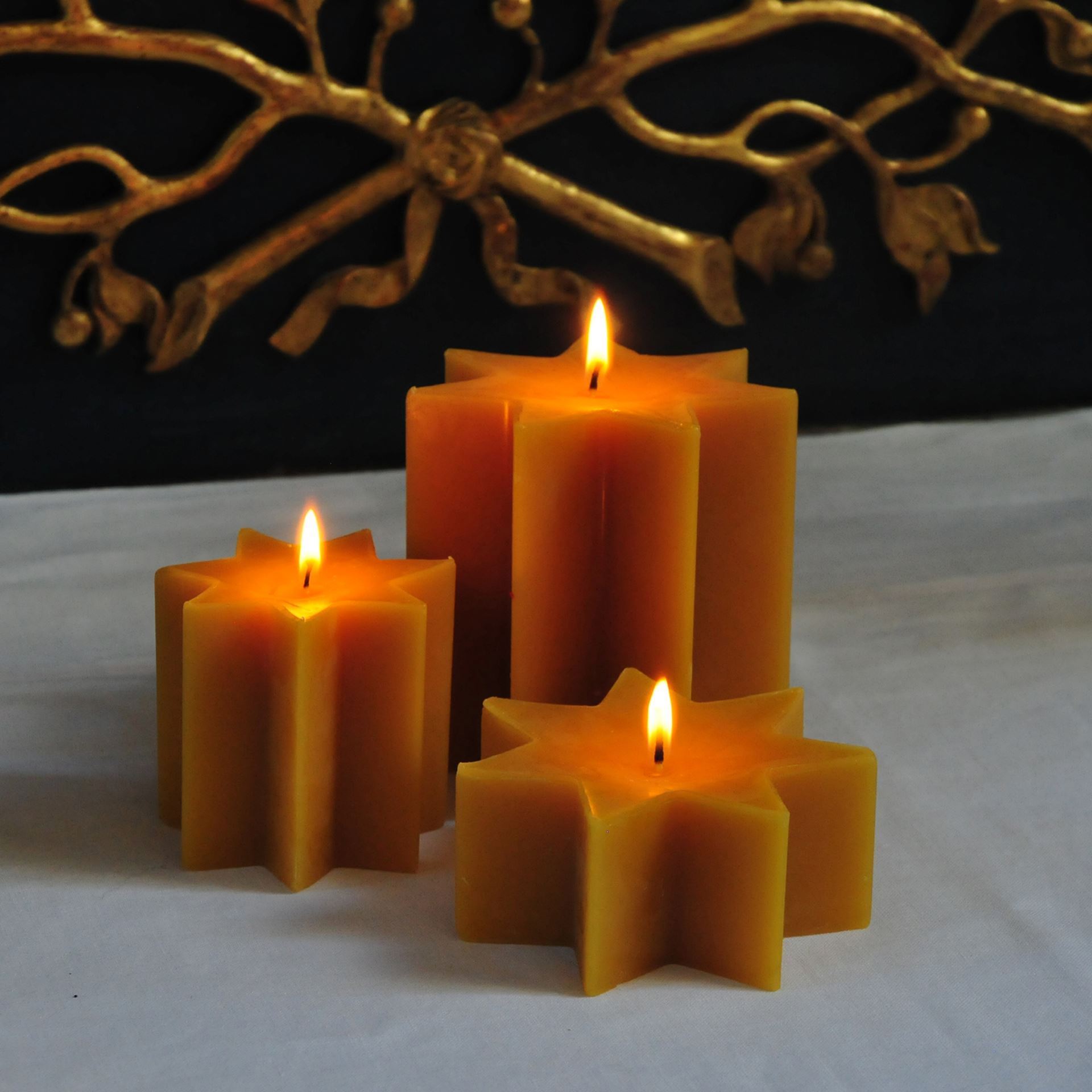 Bougie étoile en cire d'abeille pure, petite