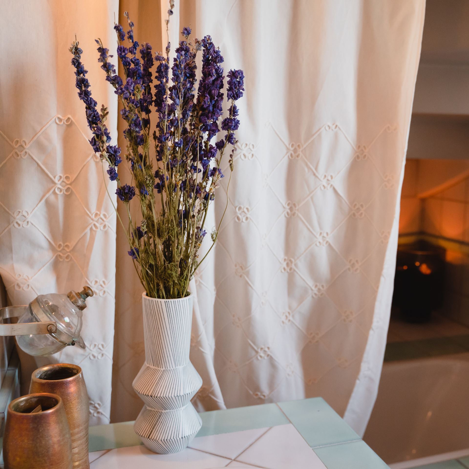 Fleurs séchées Pied d'alouette bleu foncé 15 tiges