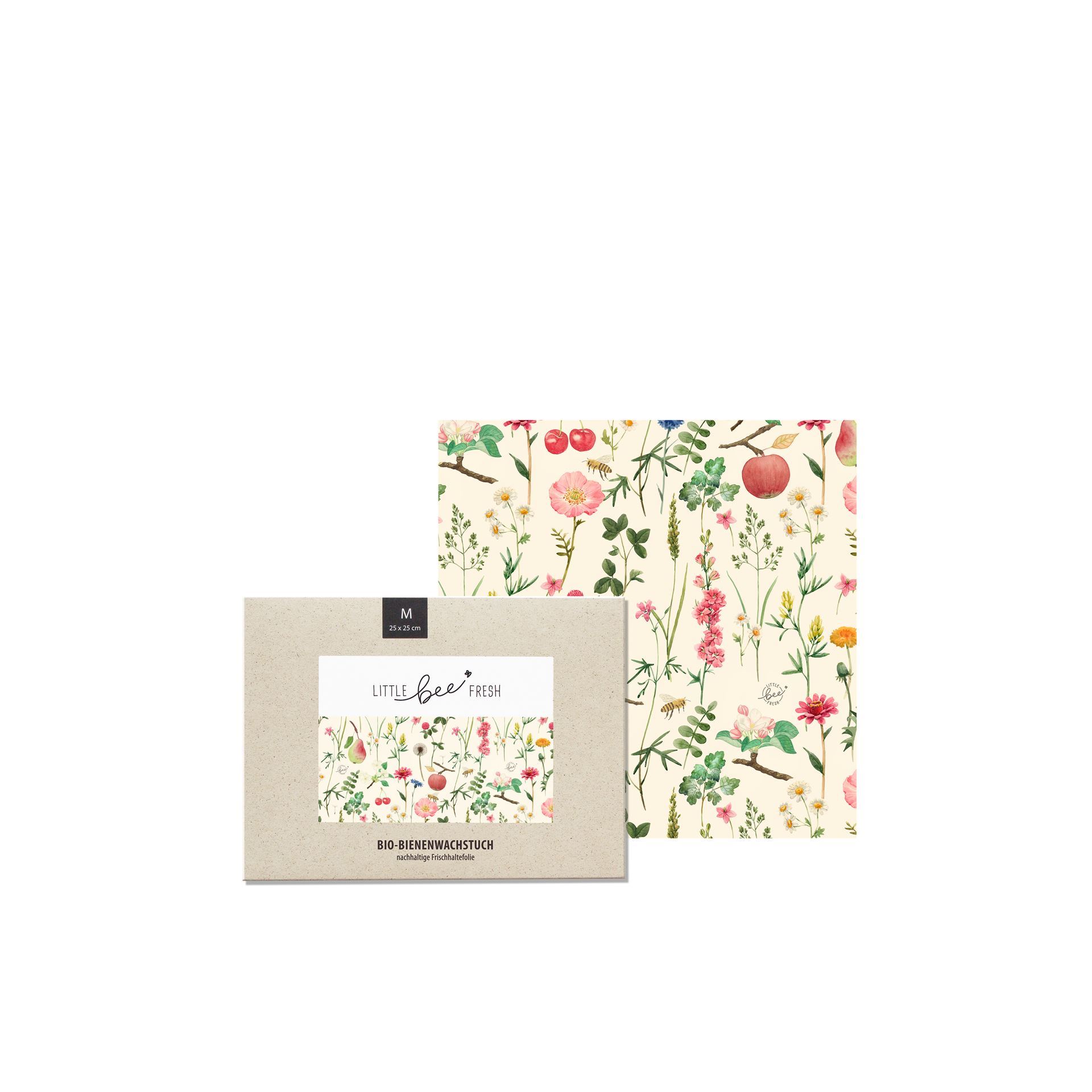 Bio-Bienenwachstuch      Grösse M (25 x 25cm) Streuobstwiese