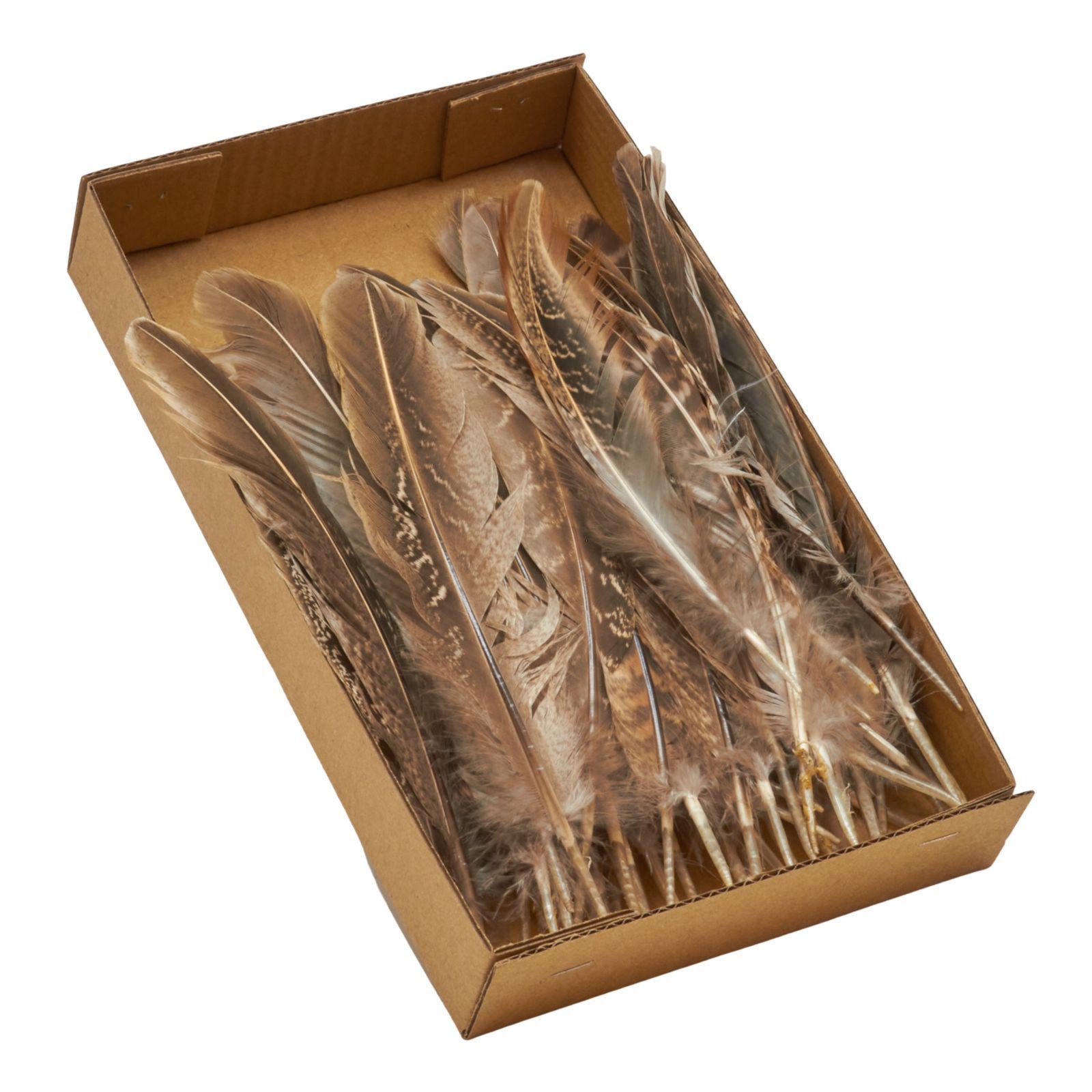 Hahnfedern 'braun' Box 10gr