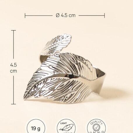 Eleganter Serviettenring mit Blätterdesign