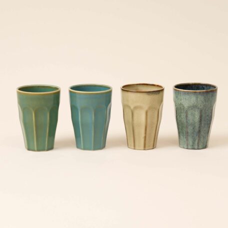 Set de tasses en porcelaine émaillée à la main, tasses à latte macchiato