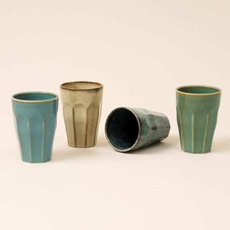 Set de tasses en porcelaine émaillée à la main, tasses à latte macchiato