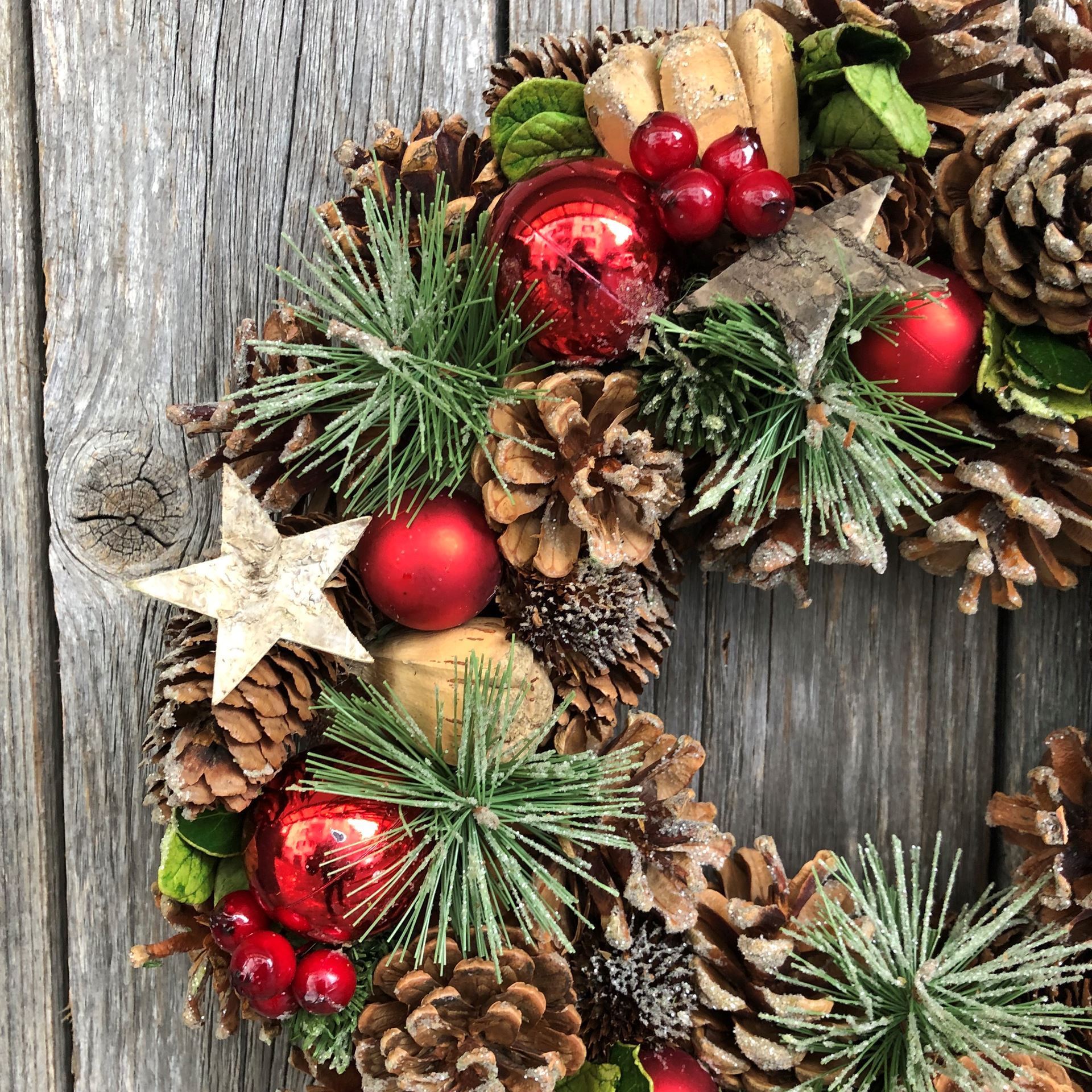 Weihnachtskranz rot-grün 33cm (künstlich)