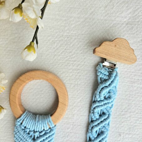 2er Set Makramee hellblau