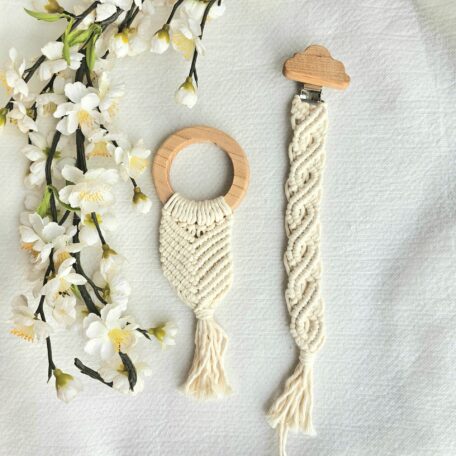 2er Set Makramee beige