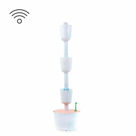 Pots de plantes verticaux modulaires auto-irrigués SMART timer, 4 pots blancs