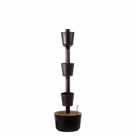 Jardinière verticale modulaire, 4 pots noirs