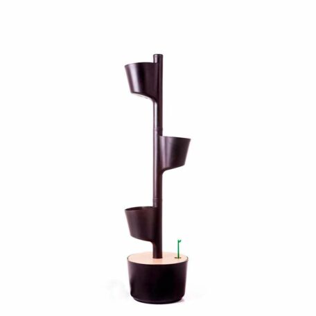 Jardinière verticale modulaire, 4 pots noirs