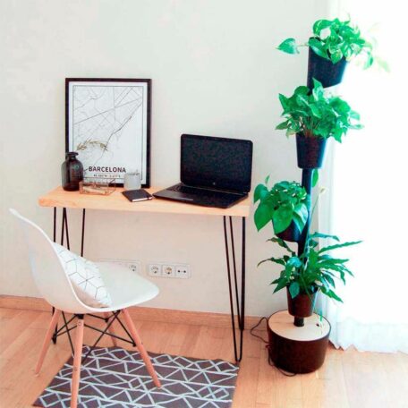 Jardinière verticale modulaire, 4 pots noirs