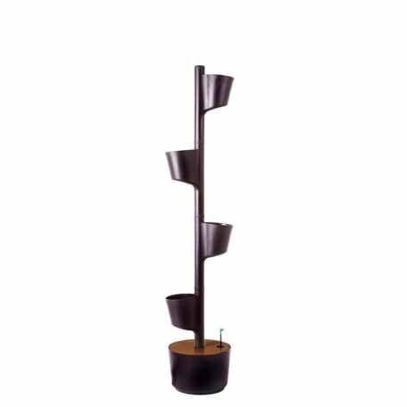 Jardinière verticale modulaire, 4 pots noirs
