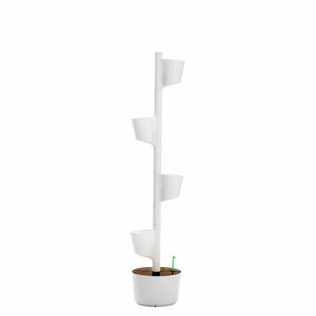 Jardinière verticale modulaire, 4 pots blancs