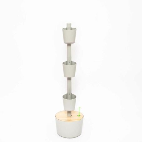 Pots de plantes verticaux modulaires auto-irrigués Minuterie numérique, 4 pots gris