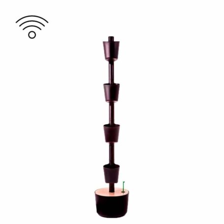 Pots de plantes verticaux modulaires auto-irrigués SMART timer, 4 pots noirs