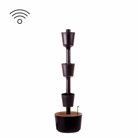 Pots de plantes verticaux modulaires auto-irrigués SMART timer, 4 pots noirs
