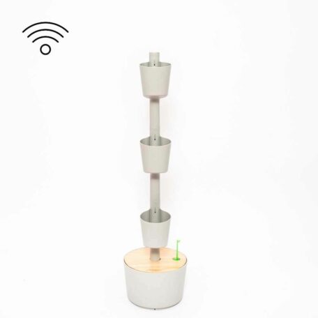 Pots de plantes verticaux modulaires auto-arrosants SMART timer, 4 pots gris