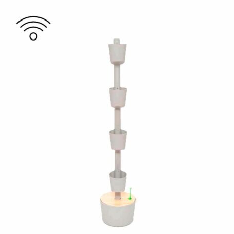 Pots de plantes verticaux modulaires auto-arrosants SMART timer, 4 pots gris