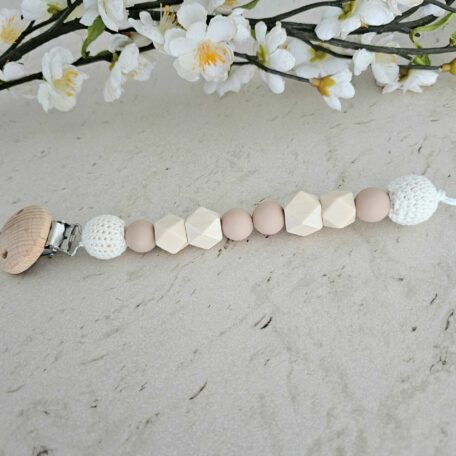 Schnullerkette Basic beige