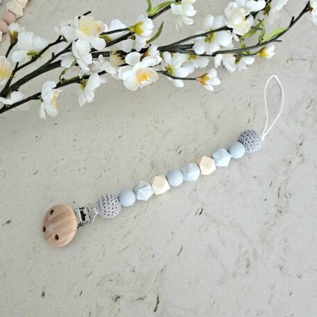 Schnullerkette Basic grau