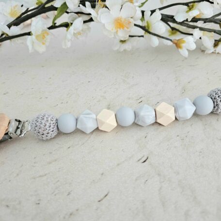 Schnullerkette Basic grau