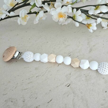 Schnullerkette Basic weiss