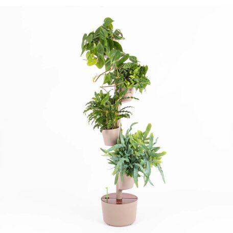Jardinière verticale modulaire, 4 pots, couleur écorce de pin