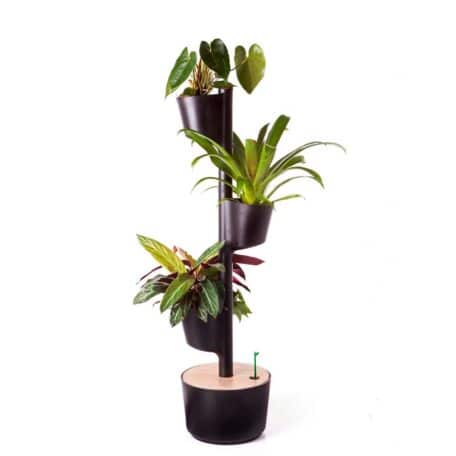 Jardinière verticale modulaire, 4 pots noirs