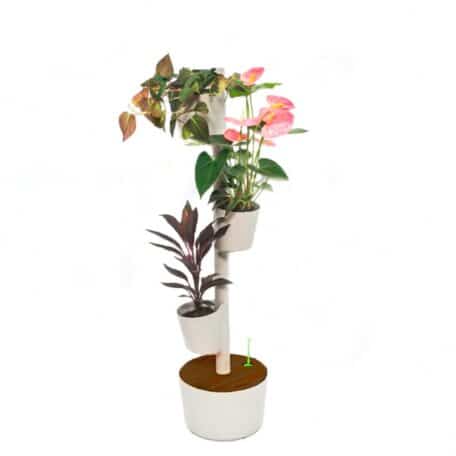 Jardinière verticale modulaire, 4 pots gris