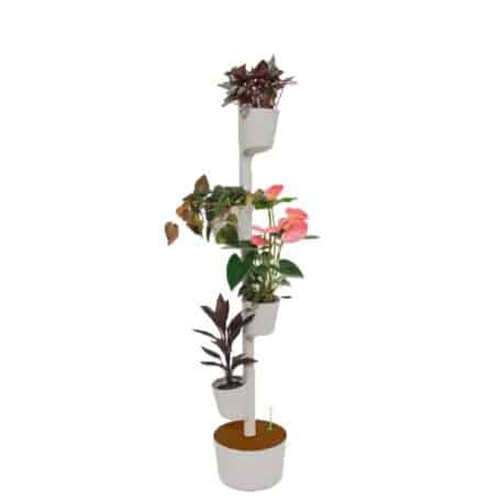Jardinière verticale modulaire, 4 pots gris