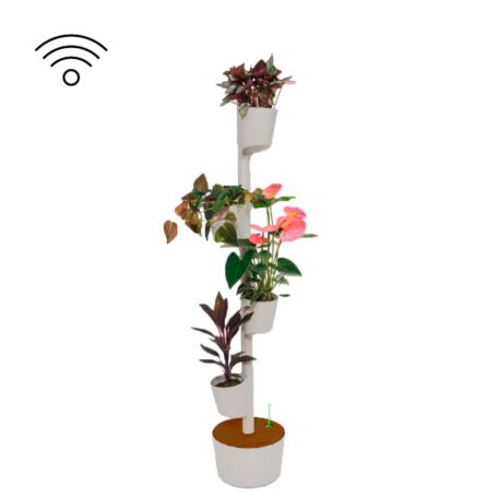 Pots de plantes verticaux modulaires auto-arrosants SMART timer, 4 pots gris