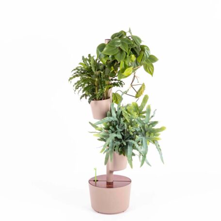 Jardinière verticale modulaire, 4 pots, couleur écorce de pin