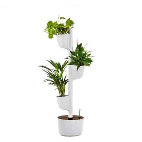 Jardinière verticale modulaire, 4 pots blancs