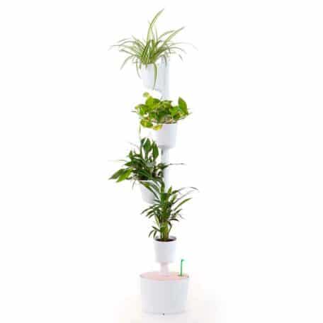 Jardinière verticale modulaire, 4 pots blancs