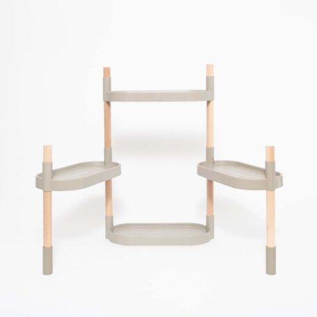 Blumenregal Modell 4 Tabletts, matt grau