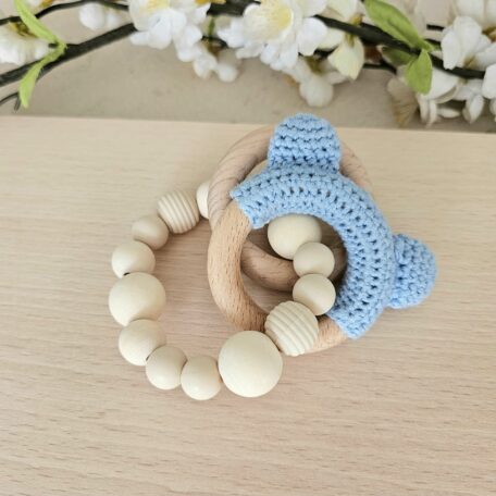 Teddy Beissring natur-blau