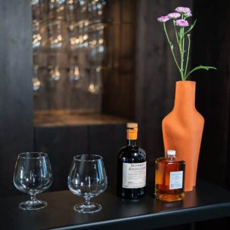 Vase en tissu pour bouteilles de 75cl, couleur abricot