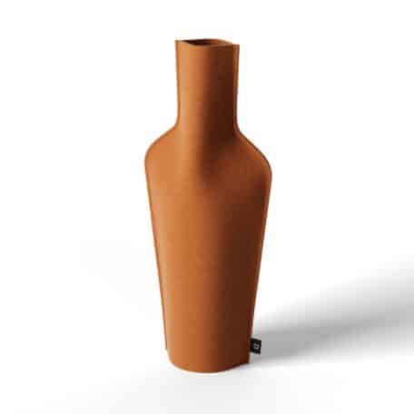 Vase en tissu pour bouteilles de 75cl, couleur abricot