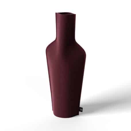Vase en tissu pour bouteilles de 75cl, couleur Cerise