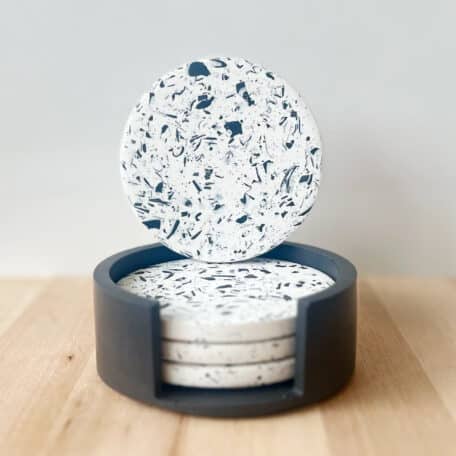 Untersetzer im 4er-Set, schwarz-weiss