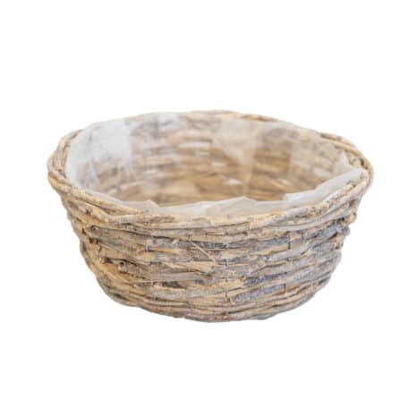 Panier en osier, blanc-gris, Ø 24 cm x H 9 cm