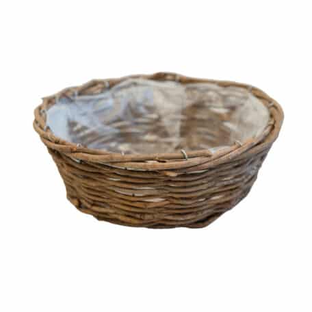 Corbeille à fleurs, rotin, Ø 25 cm x H 9 cm