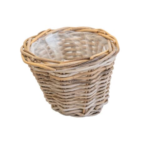 Corbeille à fleurs, rotin, Ø 25 cm x H 18 cm